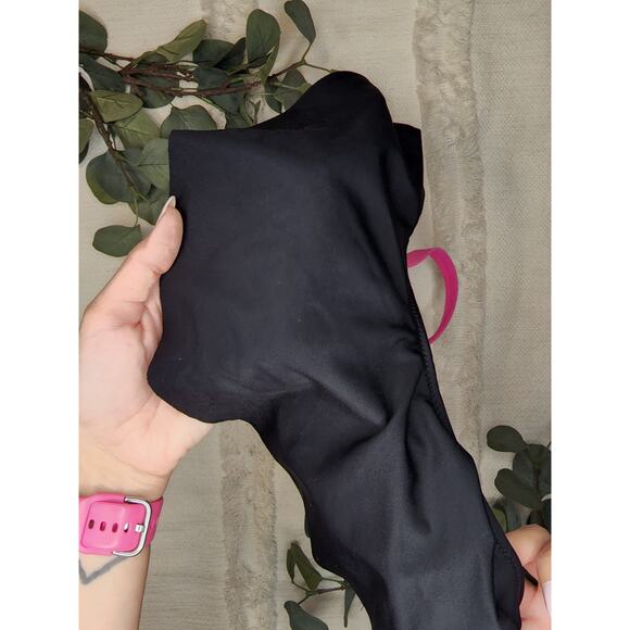 Pink Ruffle Open Back Bathing Suit Top in Black, Pink,Orange - Picture 6 of 7